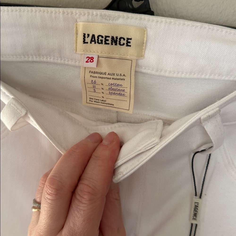 NWT L'AGENCE Margo Blanc Skinny Classic White Denim 28 - Picture 2 of 9
